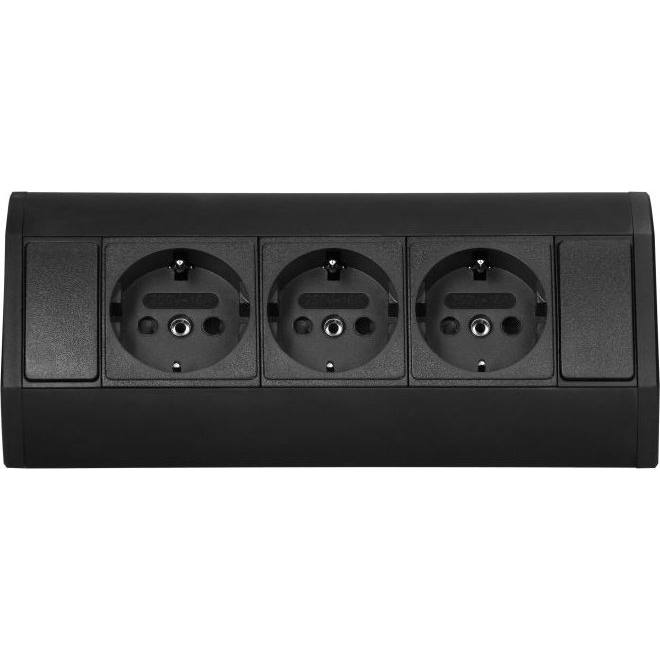 3x2P+Z (Schuko), fekete bútoraljzat