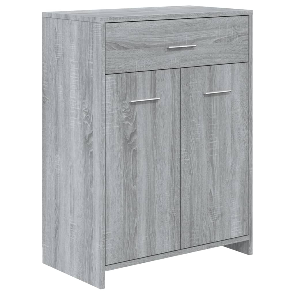 szürke sonoma színű szerelt fa fürdőszobaszekrény 60x33x80 cm (815664)