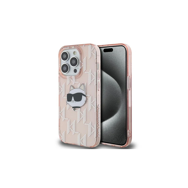 Karl Lagerfeld KLHCP14XHKLPCHP iPhone 14 Pro Max 6.7" készülékhez keménytok IML Choupette Head & Monog rózsaszín