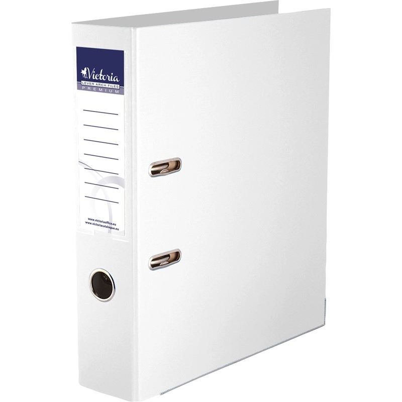 Victoria Premium iratrendező 75mm, A4, PP/PP, élvédő sínnel fehér (IDIP75F) (IDIP75F)