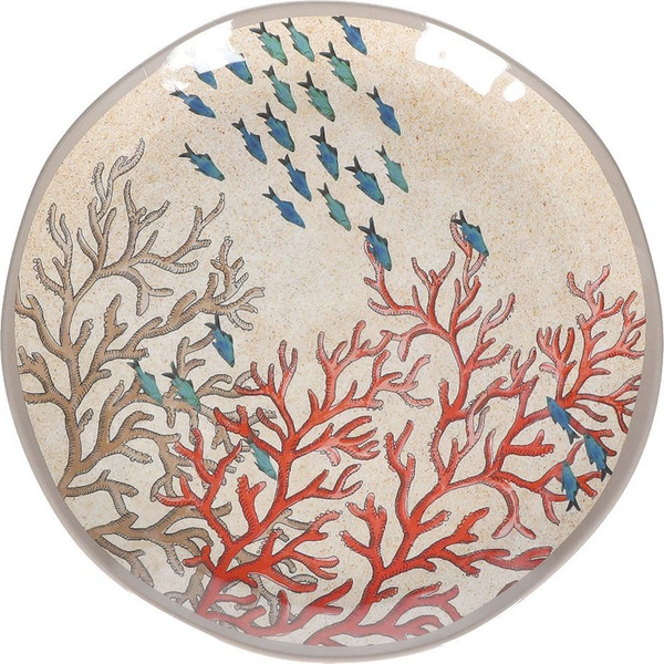Set Of 2 Sea Life Melamine Dinner Plates - 27 Cm