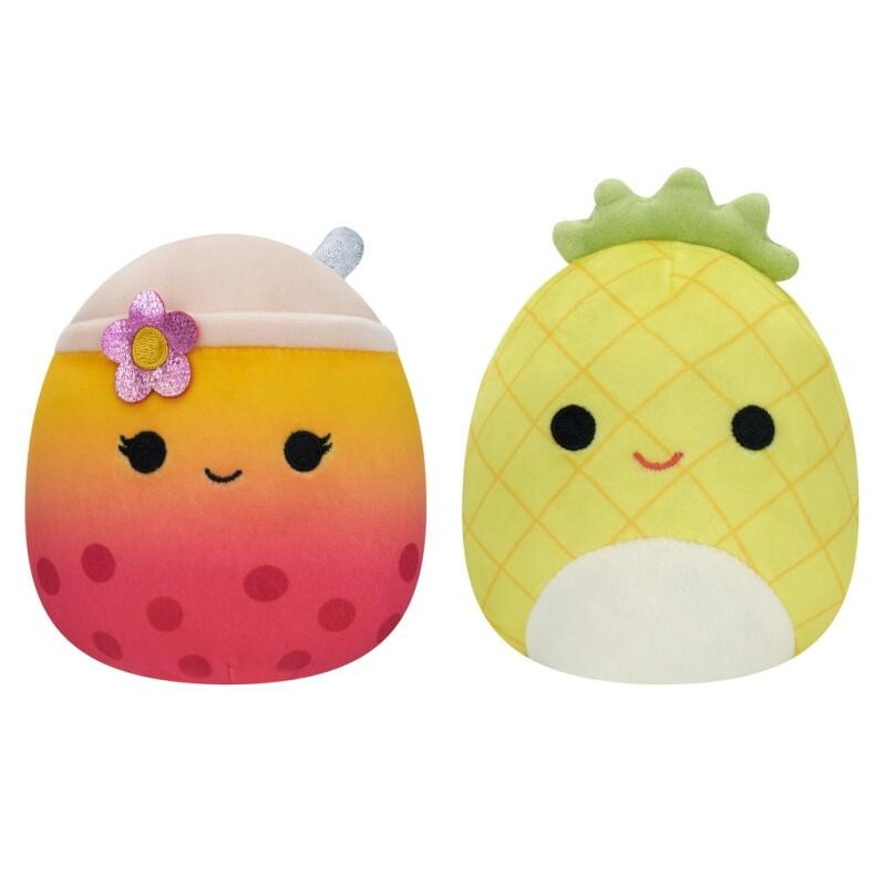 Squishmallows Kifordítható bubble tea és ananász plüss figura - 13 cm (SQFP00065)