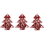 LAALU Karácsonyi dísz - fenyőfa, piros, 10 cm, 3 db