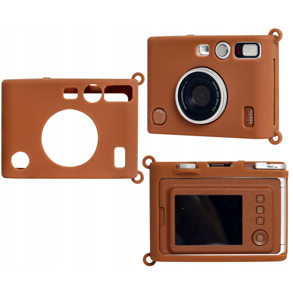 Futerał Etui Pokrowiec Case Silikon Fuji Fujifilm Instax Mini Evo / Brązowy