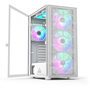 Montech X3 MESH Midi Torony Számítógépház + 3db 140mm LED + 3db 120mm LED ventilátor - Fehér