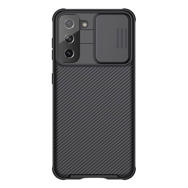 NILLKIN CAMSHIELD PRO műanyag telefonvédő (szilikon keret, közepesen ütésálló, kamera védelem, csíkos minta) FEKETE [Samsung Galaxy S21 (SM-G991) 5G] (5996591029283)