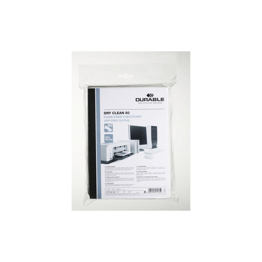 Durable Dry Clean kijelzőtisztító kendő (50 db) (573402)