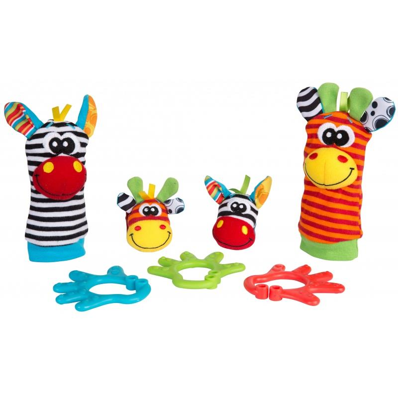 Playgro Jungle Friends Csörgő zokni és karkötő szett (9321104824363)