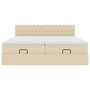 Cadru de pat otoman cu saltele crem 160x200cm stofa