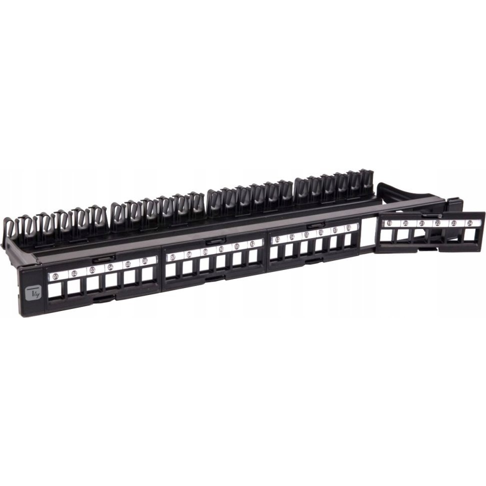 Techly 368567 Patch panel na 24 moduły Keystone, 1U, Rack 19" (368567)