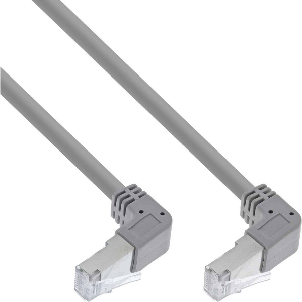  InLine InLine® Patch cable two side down angled, S/FTP (PiMf), Cat.6, 250MHz, PVC, copper, grey, 1.83m