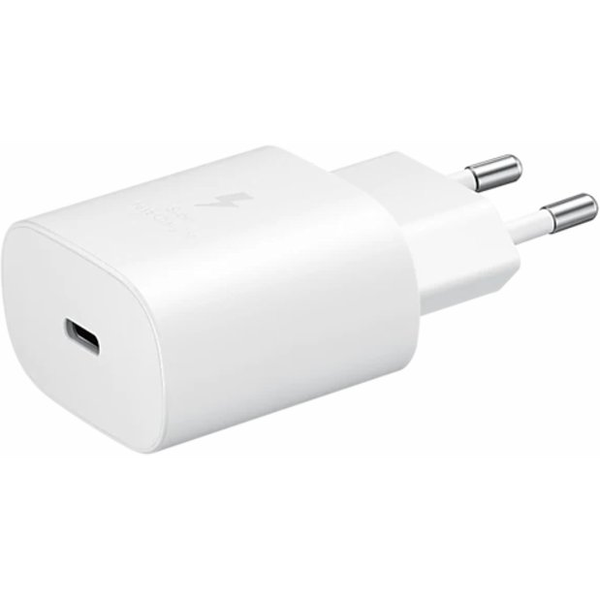 Samsung EP-TA800N TypeC 25W Kablosuz-Byz Mikrofón, Smartfón, Smartwatch, Tablet, Telefón Biela AC Rýchle nabíjanie Vnútorný