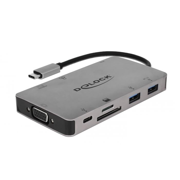Delock USB-C 3.1 Docking Station 4K 30Hz szürke (87735) (Delock 87735)