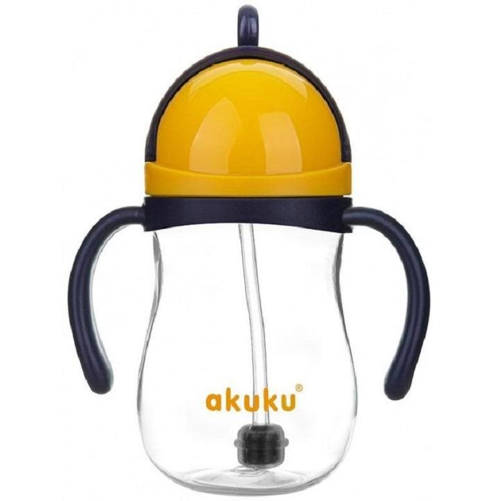 AKUKU Mágikus kulacs szívószállal és súllyal, sárga, 280 ml (5907644001651)