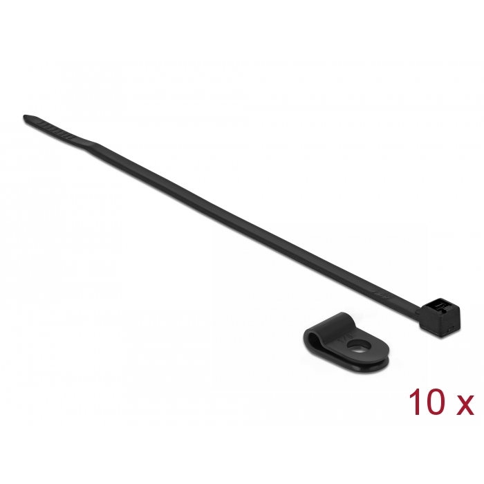 Delock Fekete színű, összekapcsoló pánt készlet 3,2 mm H 100 x Sz 2,5 mm kábelekkel (18860) (18860)