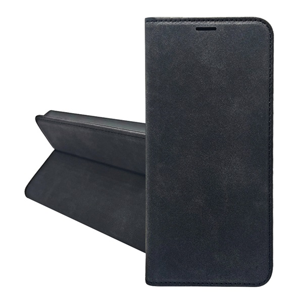 Tok álló, bőr hatású (FLIP, oldalra nyíló, asztali tartó, kártyazseb, prémium) FEKETE Motorola Moto E13 (XT-2345) "Gigapack csomagolás" (GP-171673)