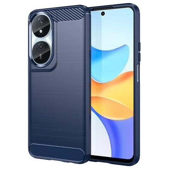 Gigapack Honor X7b 4G szálcsiszolt, karbon mintás tok sötétkék (GP-156038) (GP-156038)