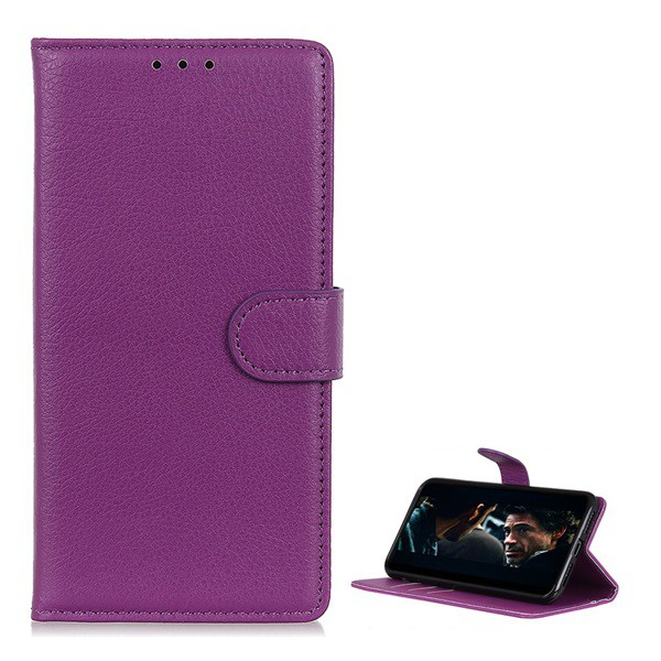 Tok álló, bőr hatású (FLIP, oldalra nyíló, asztali tartó funkció, prémium) LILA [Samsung Galaxy S20 Ultra 5G (SM-G988B)] (5996457930104)