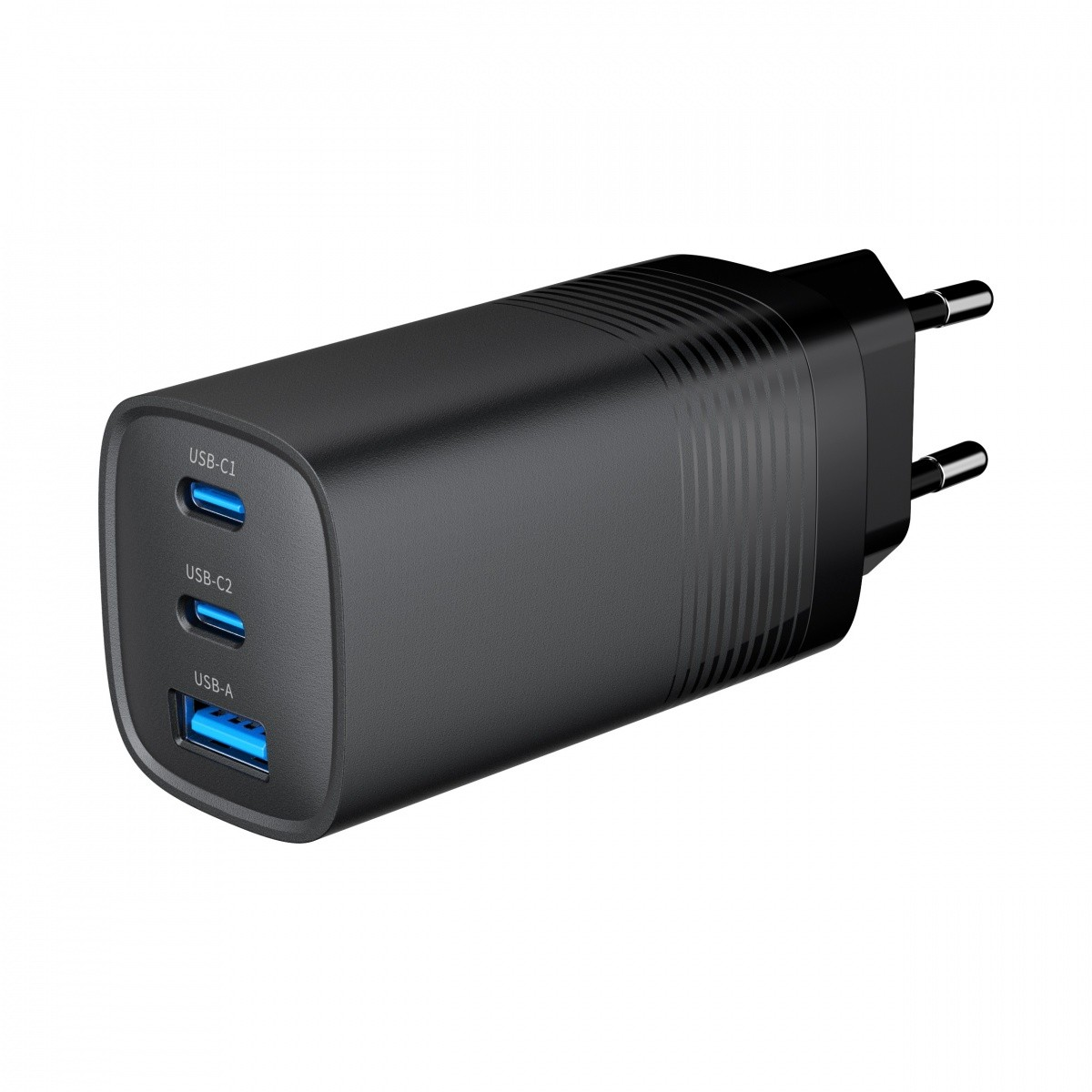 Gembird TA-UC-PDQC65-01-BK 2x USB-C / USB-A Hálózati töltő - Fekete (65W) (TA-UC-PDQC65-01-BK)