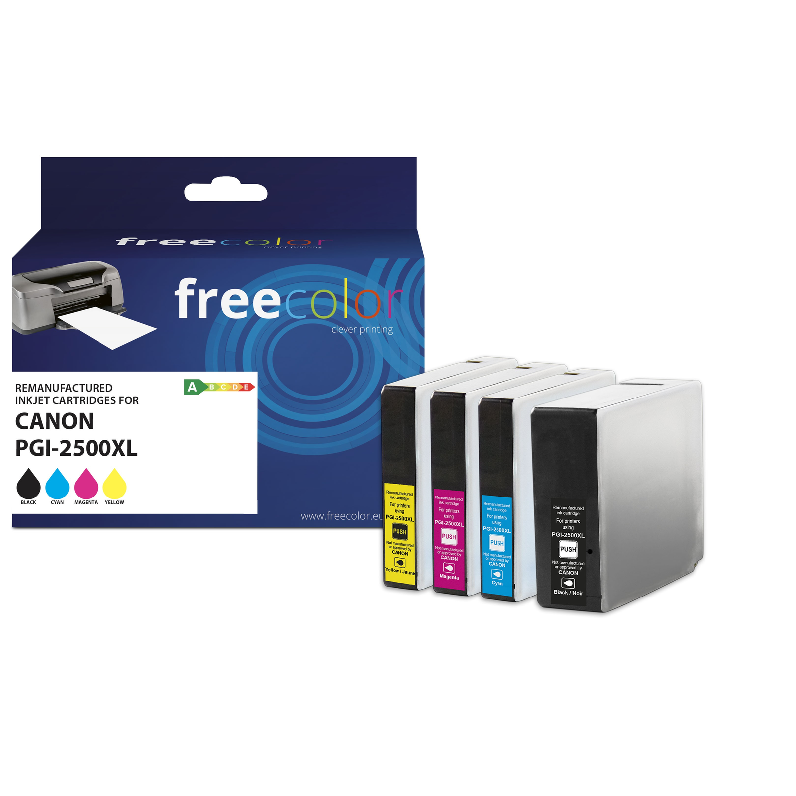 Freecolor Patrone Canon PGI-2500XL BK/C/M/Y remanufactured (K10405F7)