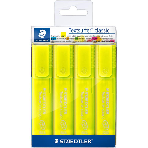 STAEDTLER Textmarker Textsurfer clas 4St gelb