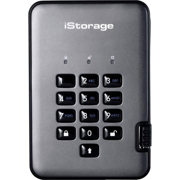 iStorage diskAshur PRO2 külső merevlemez 1 TB 5400 RPM 2.5" USB A típus 3.2 Gen 1 (3.1 Gen 1) Fekete
