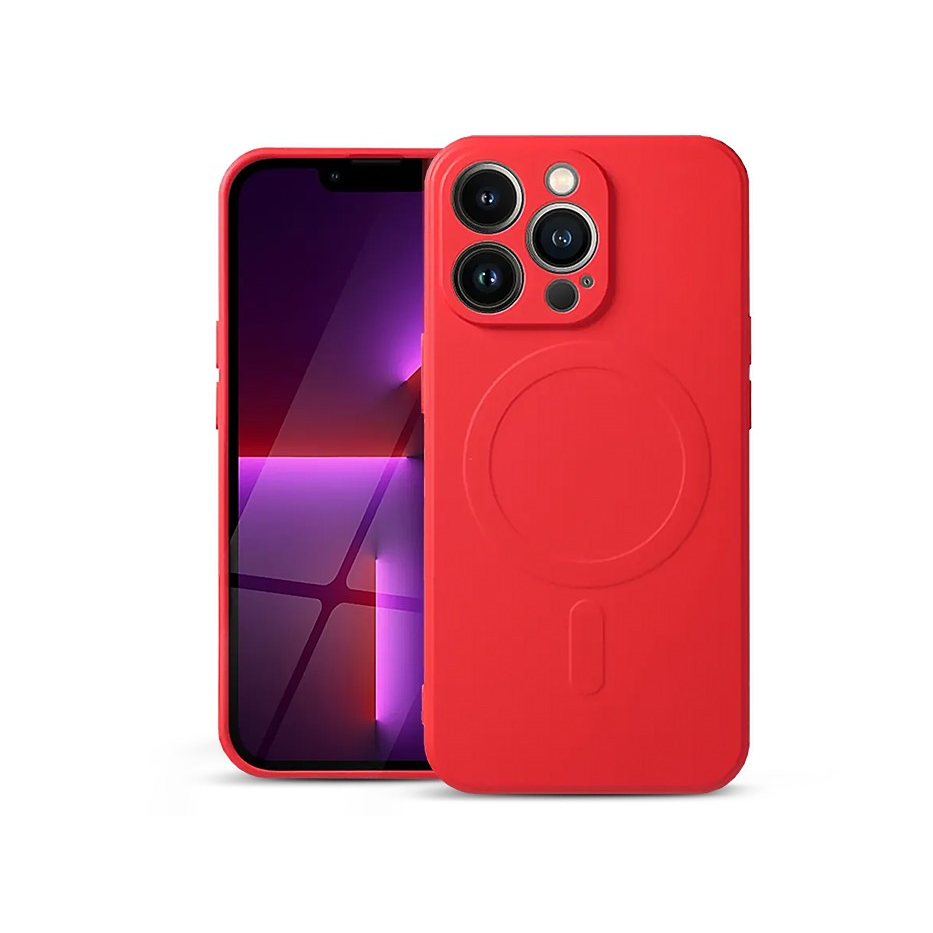 Apple iPhone 13 Pro szilikon hátlap - Silicone Mag Cover - piros (PT-6474)