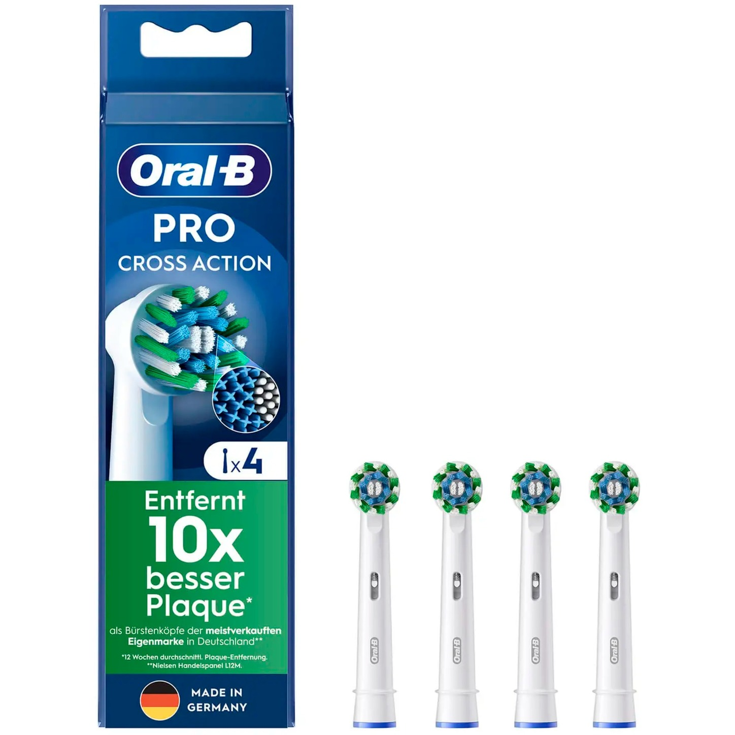 Oral-B Pro CrossAction Elektromos fogkefe Pótfej - Fehér (4db) (CROSSACTION)