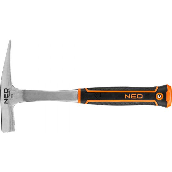 Neo Tools Kőműveskalapács Keskeny Fejjel, 600 g , Monoblokk, Kétkomponensű Markolat