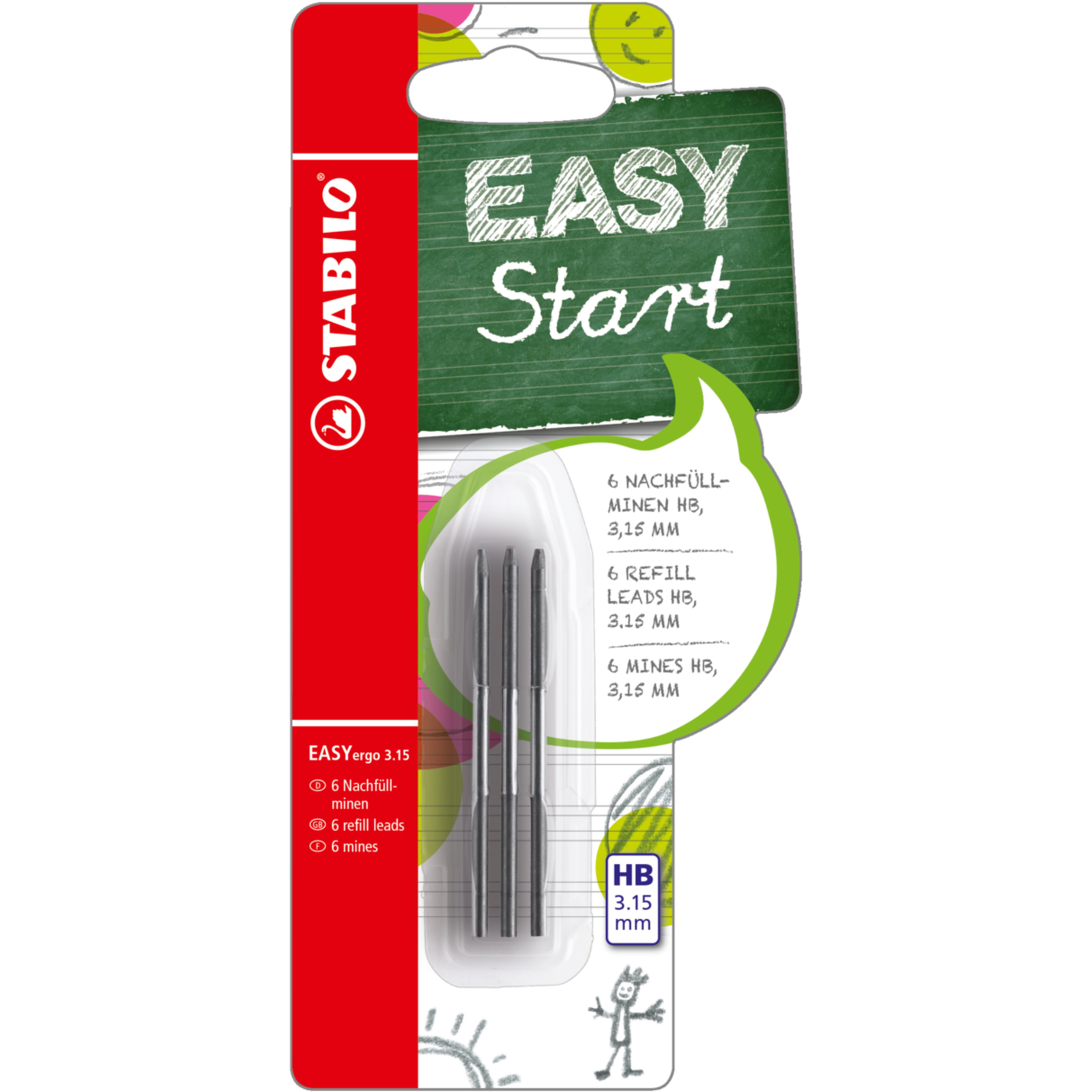 STABILO EASYergo 3.15 Tartalék ceruzabél HB 6 db Blister (4006381468886)