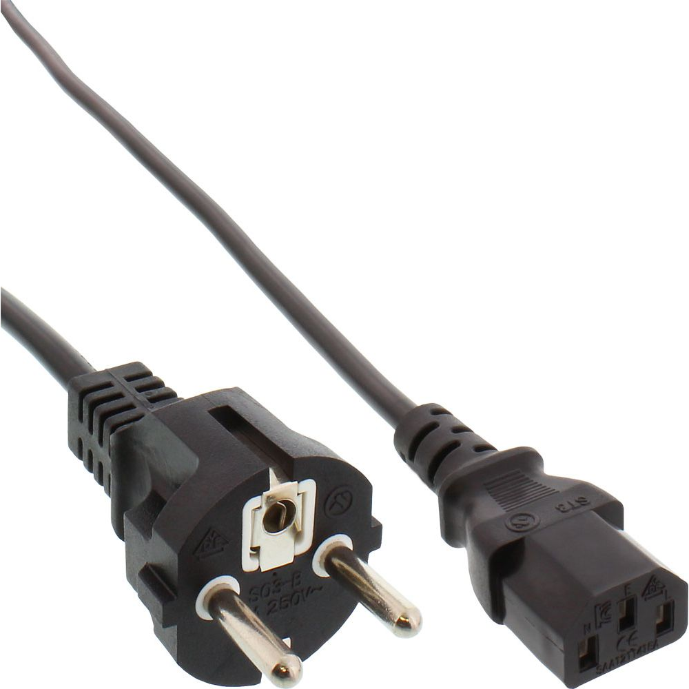 InLine 16651C Fekete 5 M F típusú hálózati csatlakozó IEC C13 (16651C)