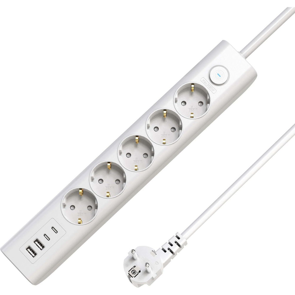 Microconnect MC-GRU00515WS-USB prolunghe e multiple 1,5 m 5 presa(e) AC Interno Bianco