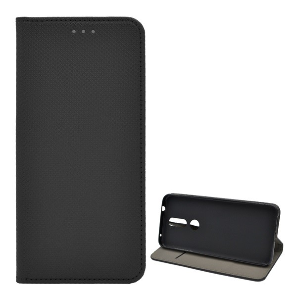 Tok álló, bőr hatású (FLIP, oldalra nyíló, asztali tartó funkció, rombusz minta) FEKETE [Nokia 2.4] (5996591013930)