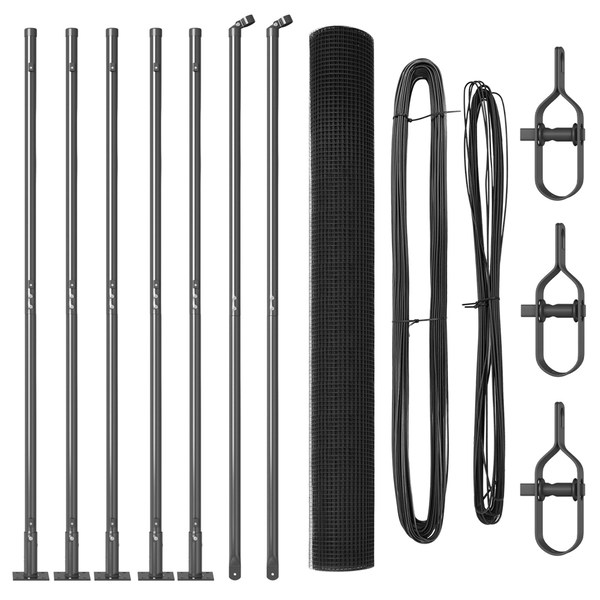 Hegesztett Drótkerítés 7 Flangolt Oszloppal Szürke 1,5x10 m Acél