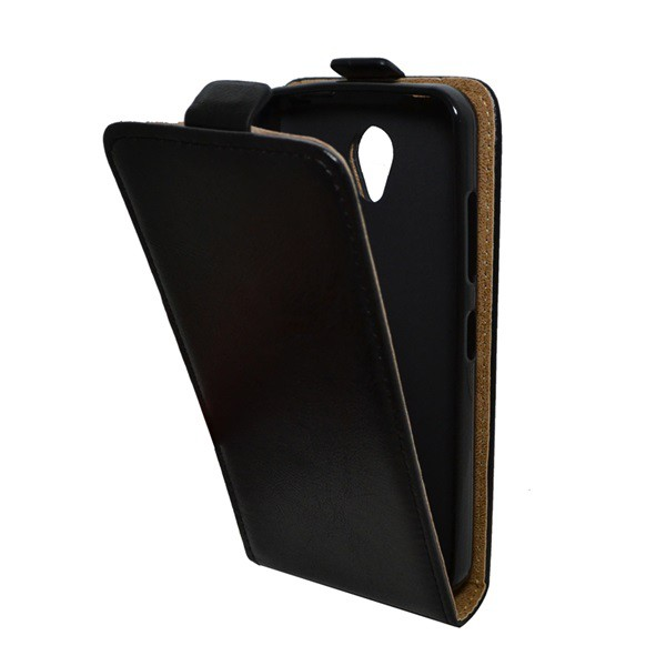 Tok álló, bőr hatású (FLIP, lefelé nyíló, szilikon tartó) FEKETE [Lenovo B (A2016a40)] (5996457674220)