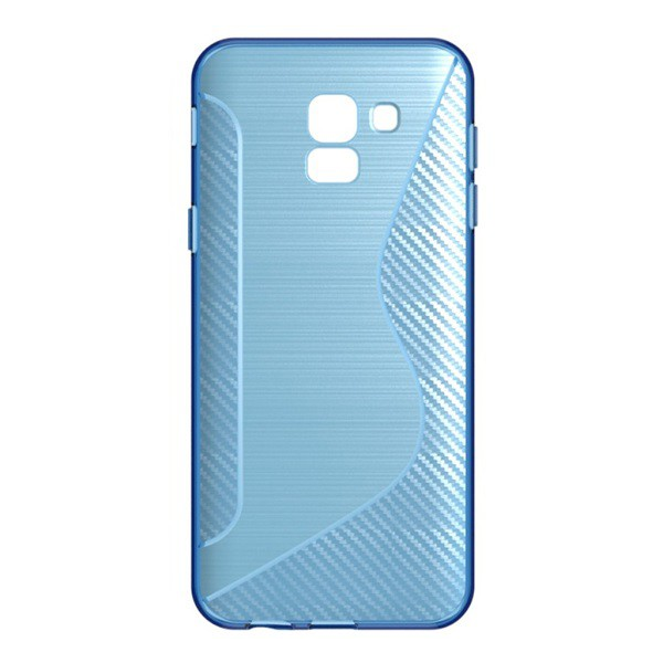 Szilikon telefonvédő (S-line, karbon minta) VILÁGOSKÉK [Samsung Galaxy J6 (2018) SM-J600F] (5996457803613)