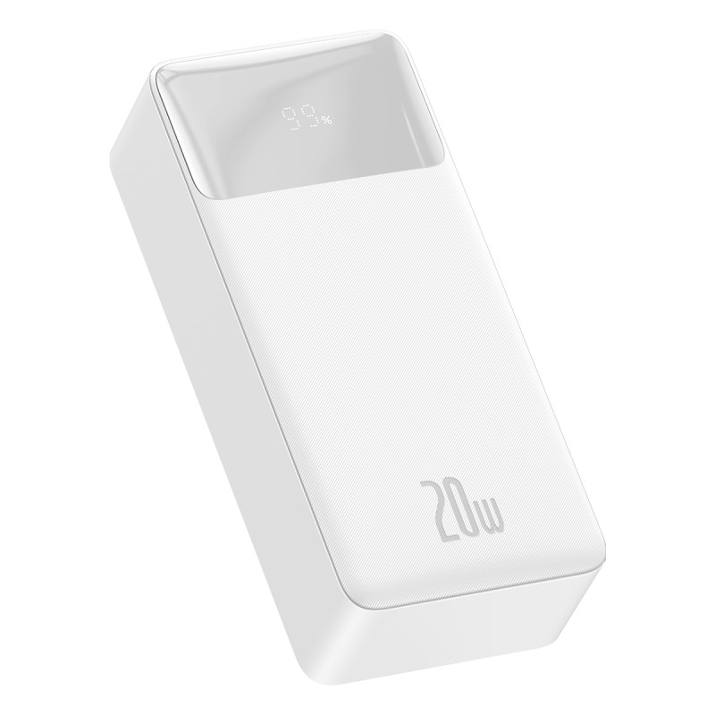 Baseus Bipow Digital Display Power Bank 30000mAh - Fehér (028321)