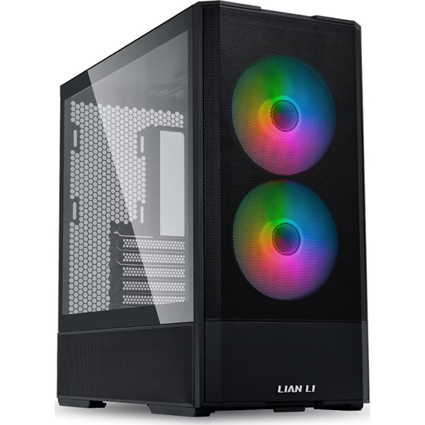 Lian Li Lancool 207 számítógépház - edzett üveg, 2db 14cm-es PWM ARGB ventilátor, fekete