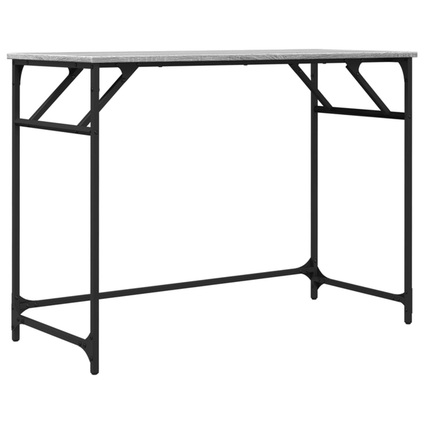 Escritorio Madera Ingeniería Y Acero Sonoma Gris 100x45x76 Cm Vidaxl