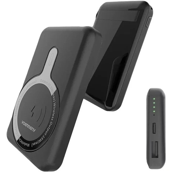 Denmen PD+ MagSafe Power Bank 10000mAh 15W безжична черна