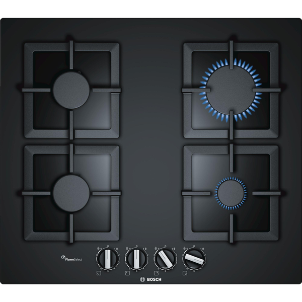 Bosch Serie 6 PPP6A6B20 нагревателна плоча Черен Вграден Газ 4 zone(s)