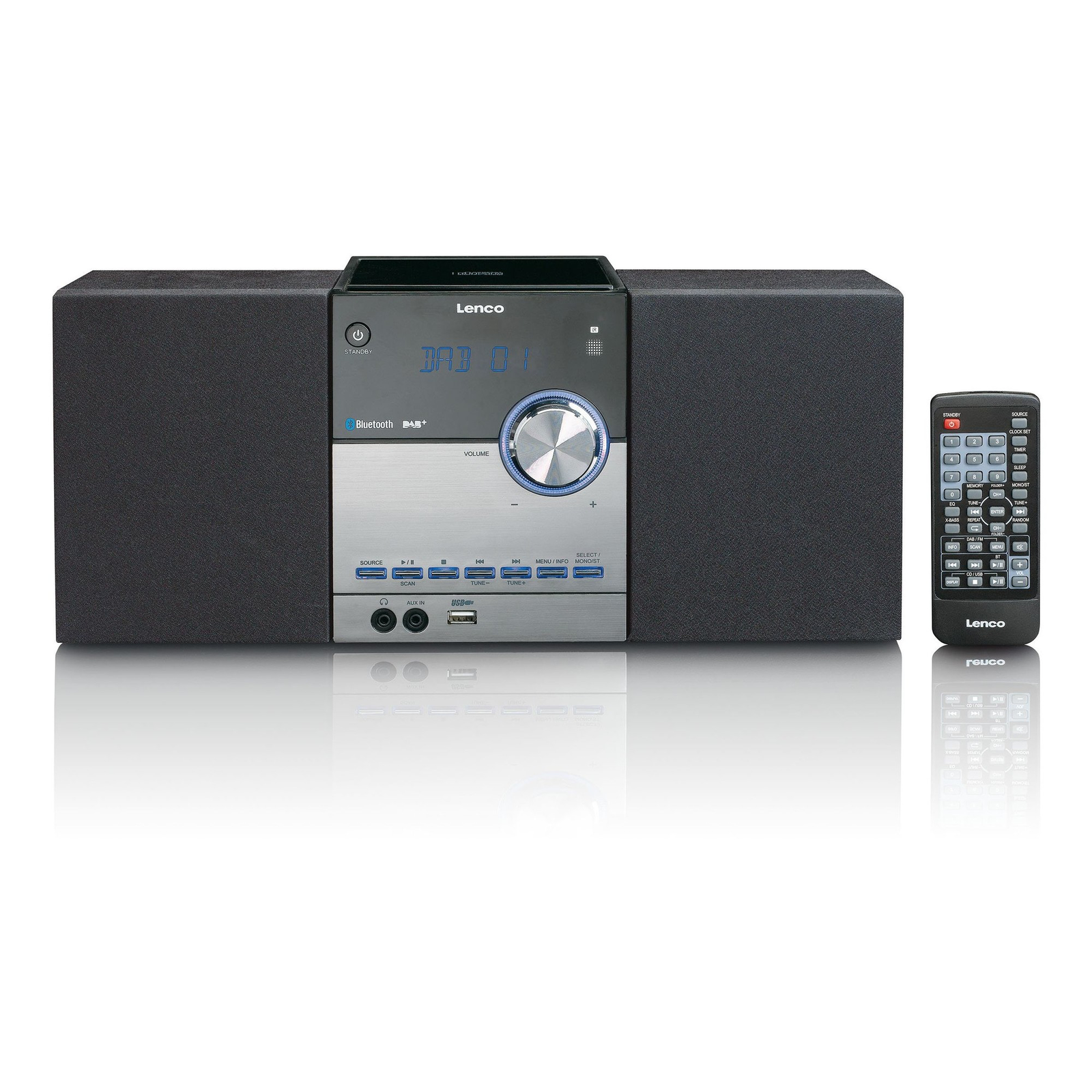 Lenco MC-150 2.1 HiFi rendszer - Fekete/Ezüst (MC-150)