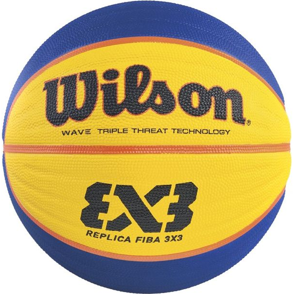 Kosárlabda Wilson Replica FIBA 3X3 gumi 6-os méret sárga-kék