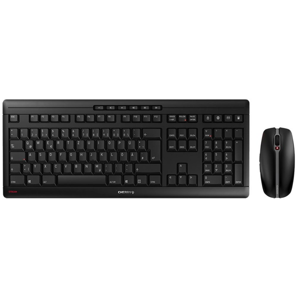 CHERRY Stream Desktop tastiera Mouse incluso RF Wireless Belga Nero