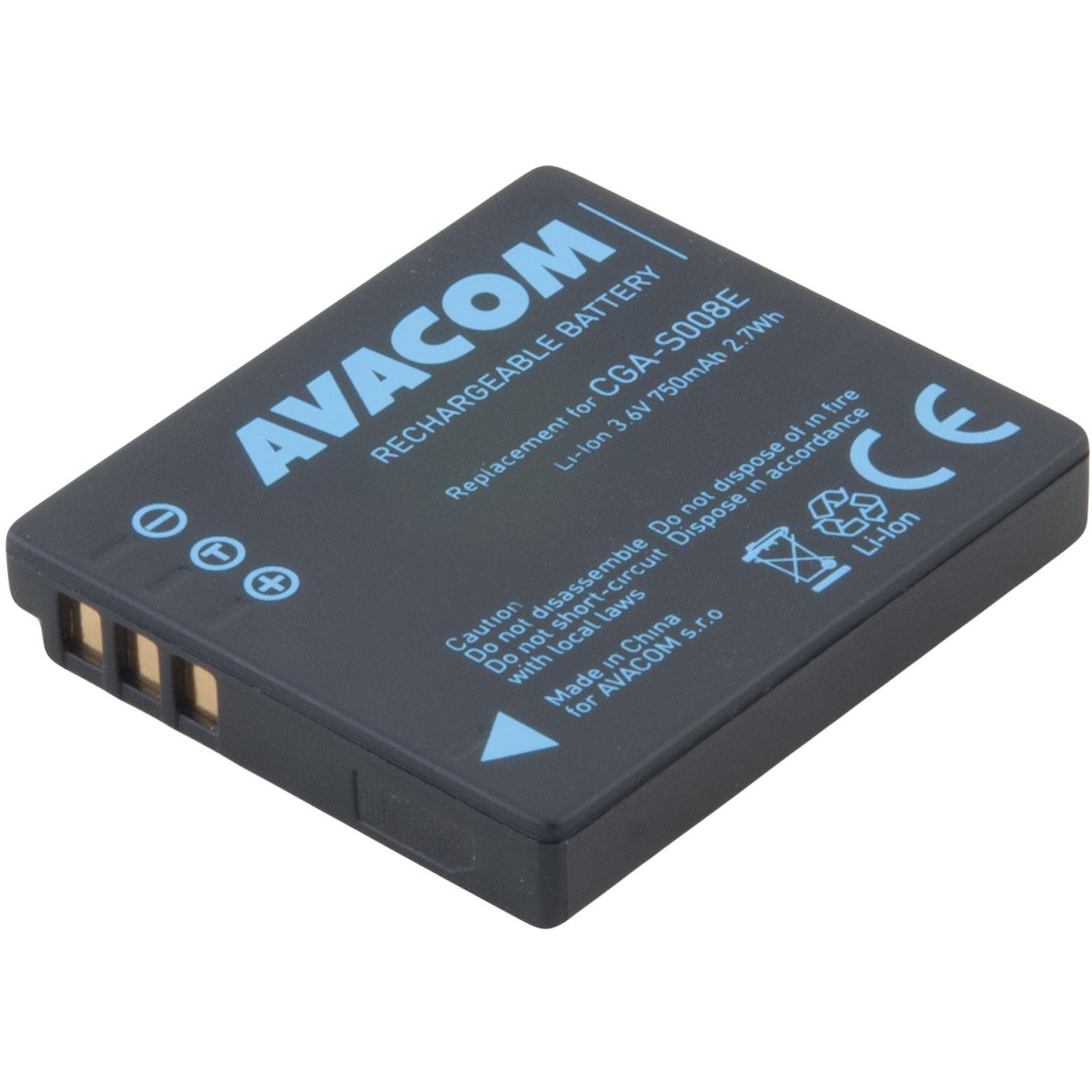 Avacom Panasonic CGA-S008E akkumulátor Li-Ion 3,6 V 750 mAh 2,7 Wh (DIPA-S008-B750)