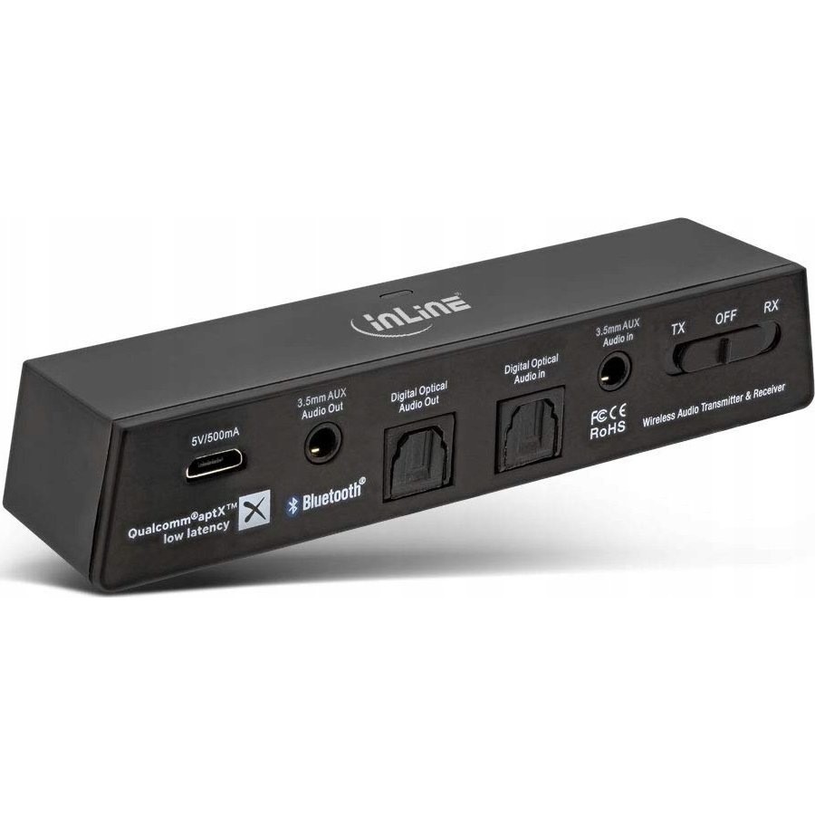 InLine 99151I vezeték nélküli audio adóegység 3,5 mm-es 10 M Fekete (99151I)