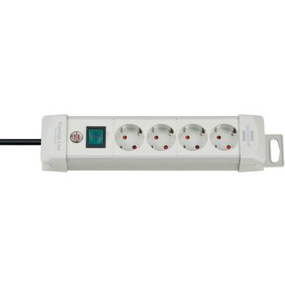 Разклонител Brennenstuhl Premium-Line, Ключ, 4 гнезда, Кабел H05VV-F 3G1.5, 1.8 м, Бял