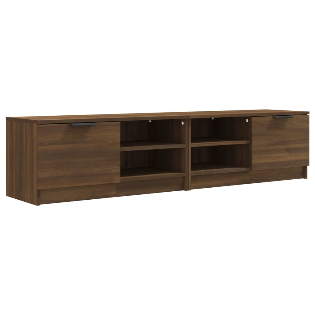 2 db barna tölgy színű szerelt fa TV-szekrény 80 x 35 x 36,5 cm (817122)