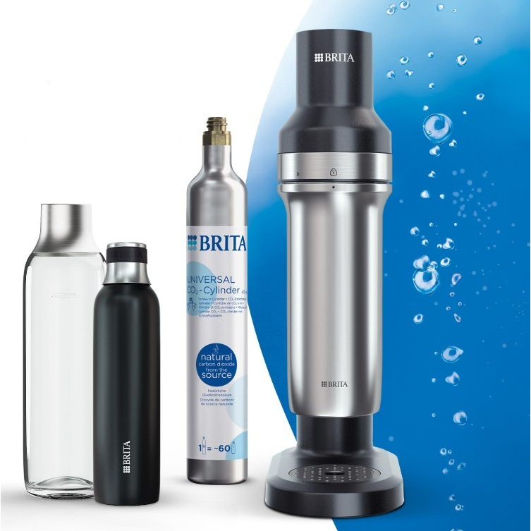 Brita sodaTRIO Szódagép 2 palackkal és CO2 patronnal - Fekete (SATURATOR SODATRIO CZARNY)