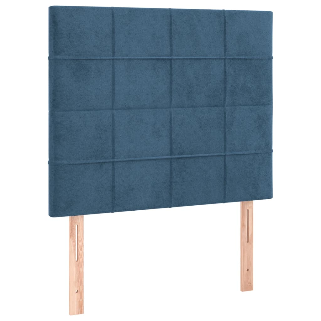 2 db sötétkék bársony fejtámla 80 x 5 x 78/88 cm (3116366)